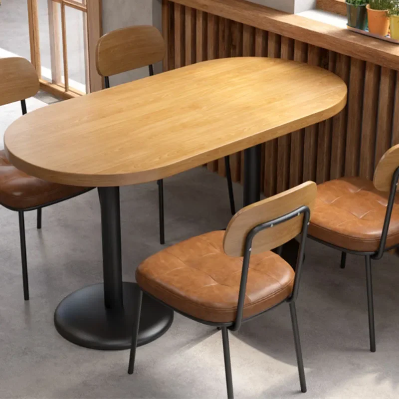 Juego de comedor de madera maciza de granja americana, restaurante japonés, cocina occidental, cafetería comercial, muebles estéticos