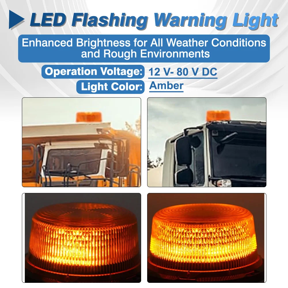 ABS e LED 90 LED Luz de farol de advertência para veículos equipados com sistemas de energia de 12V-80V