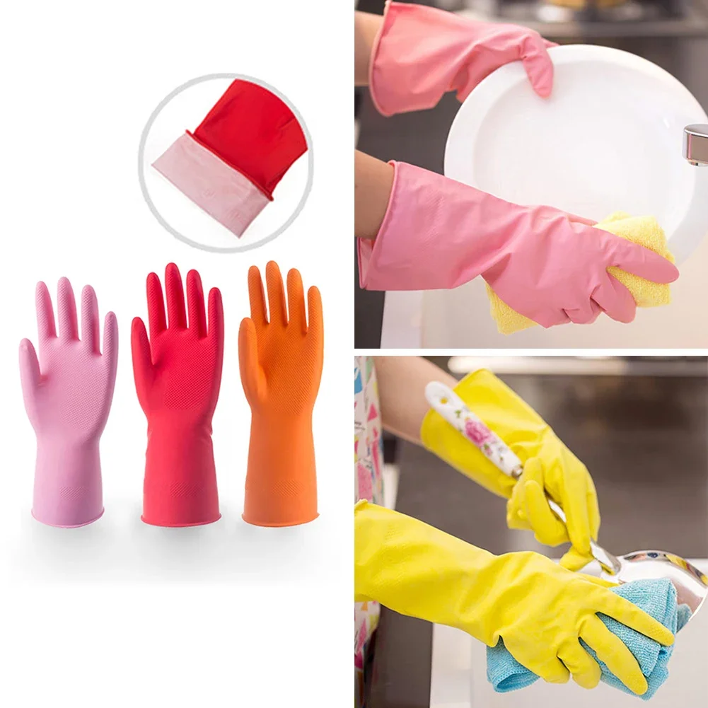 Female waterproof rubber latex dishwashing gloves kitchen durable cleaning housework chores dishwashing tools Garden gloves