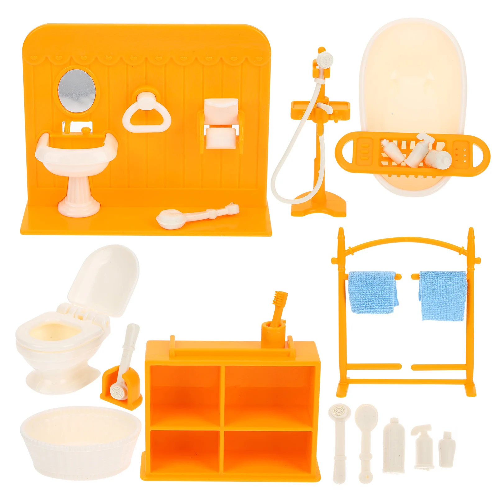 1 ensemble d'accessoires de salle de bain pour Mini maison, décor créatif exquis, léger, utilisation à Long terme, baignoire Miniature, toilettes
