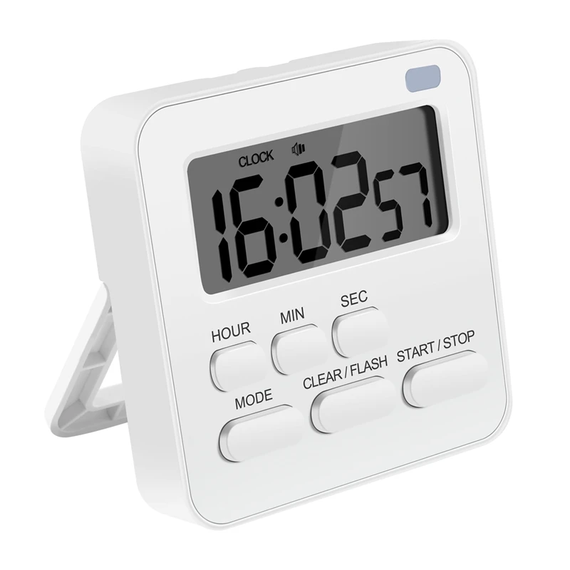 Kitchen Timer,Egg Timer With Clock,Digital Timer Stopwatch With LCD Loud Alarm For Cooking,Baking, Sports,Learning,Etc