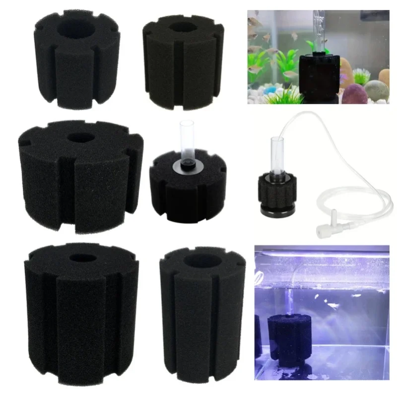 5 Größen Aquarium-Luftpumpen-Bio-Schwammfilter & Austauschbare Biochemische Baumwollfilter für Sauerstoffanreicherung und Bakterienkultivierung