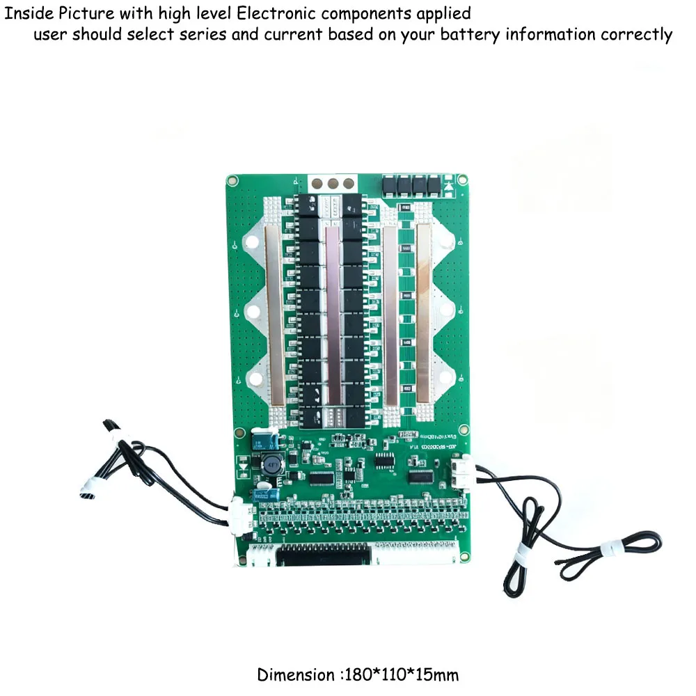 20S 21S 22S 23S 24S 25S 26S 27S 28S 29S 30S 60V 72V 84V 110V 126V Li ion or Lifepo4 Smart bluetooth BMS with 100A