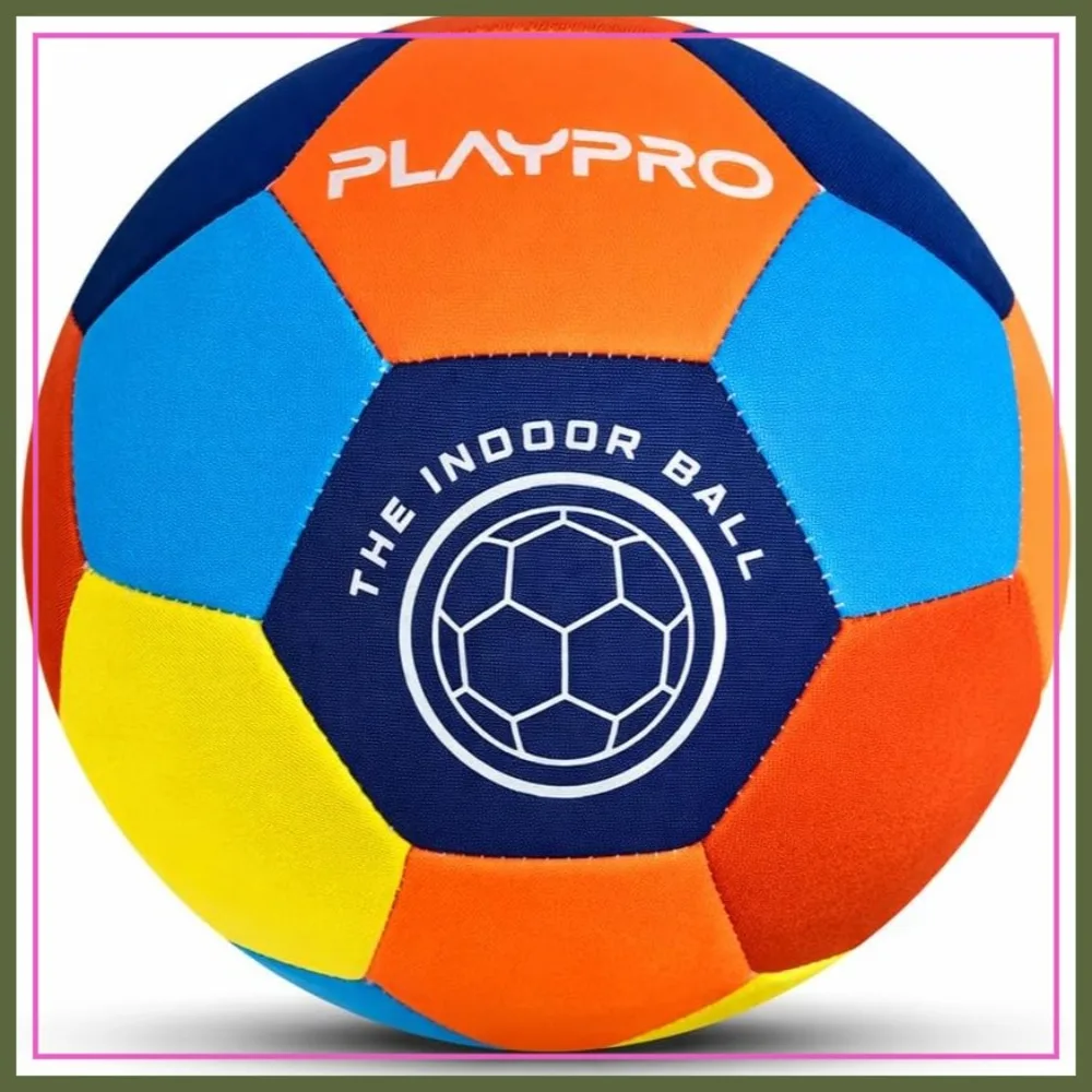 

Size 4 Indoor Soccer Ball, Soft Foam Fabric for Kids, Quiet Home Play & Training