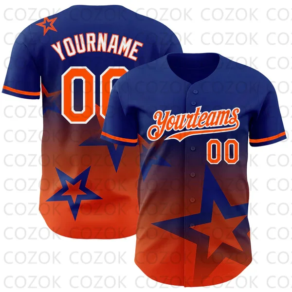 

Custom Star Blue Pattern Baseball Jersey Men and Women Shirt 3D Printed Shirt Team Shirts Hip Hop Unisex Tops