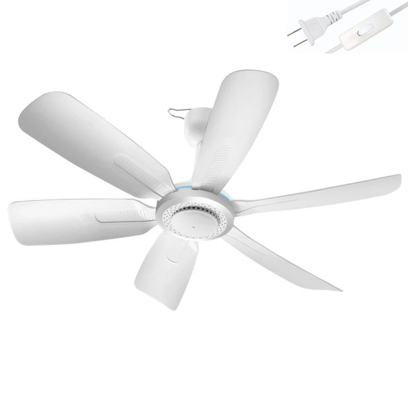 

Ceiling Fan 220v 20W Mini Energy Saving Electric Hanging Fans White 45cm No Light for Dorm Wall with