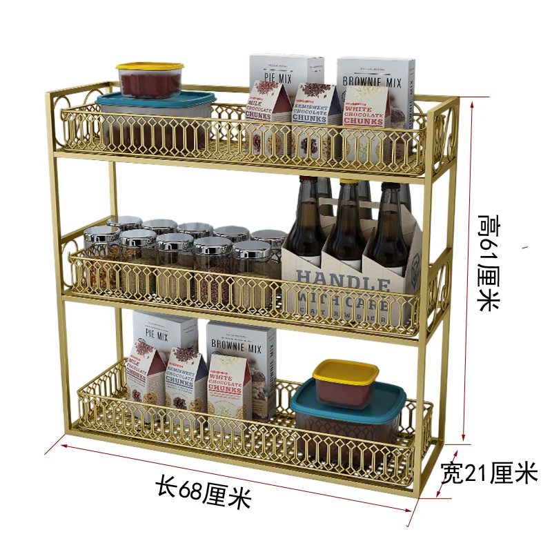 

Kitchen Table Storage Desktop Shelving Desk Multi-layer Snacks Household Countertop Finishing Artifact Drain Iron Art