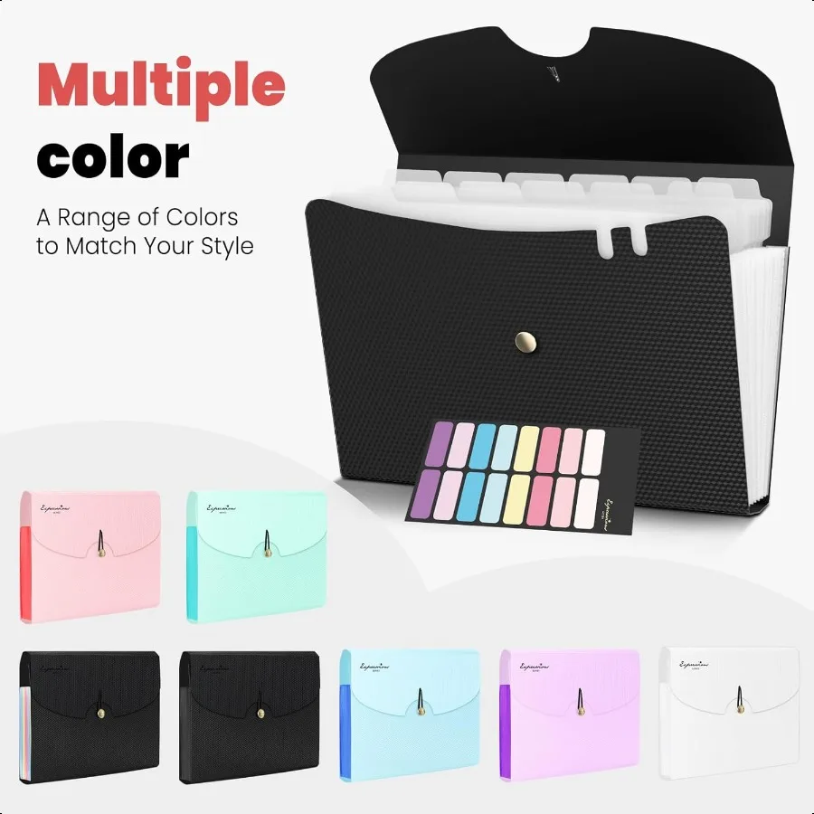 Memperluas Folder File 13 Saku Pengatur File Akordeon Folder File Bulanan yang Dapat Diperluas untuk Dokumen dengan Label Tagihan Portabel