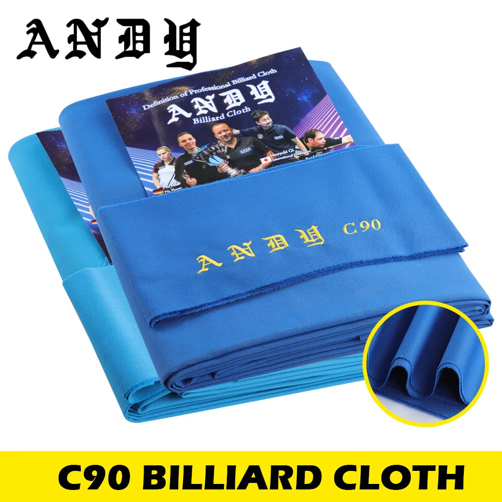 ANDY-C90 Billiard Carom Table Cloth, 85% Wool15 % Nylon, High-Tech Weaving, Billiard Accessories for tournament, Dropshipping