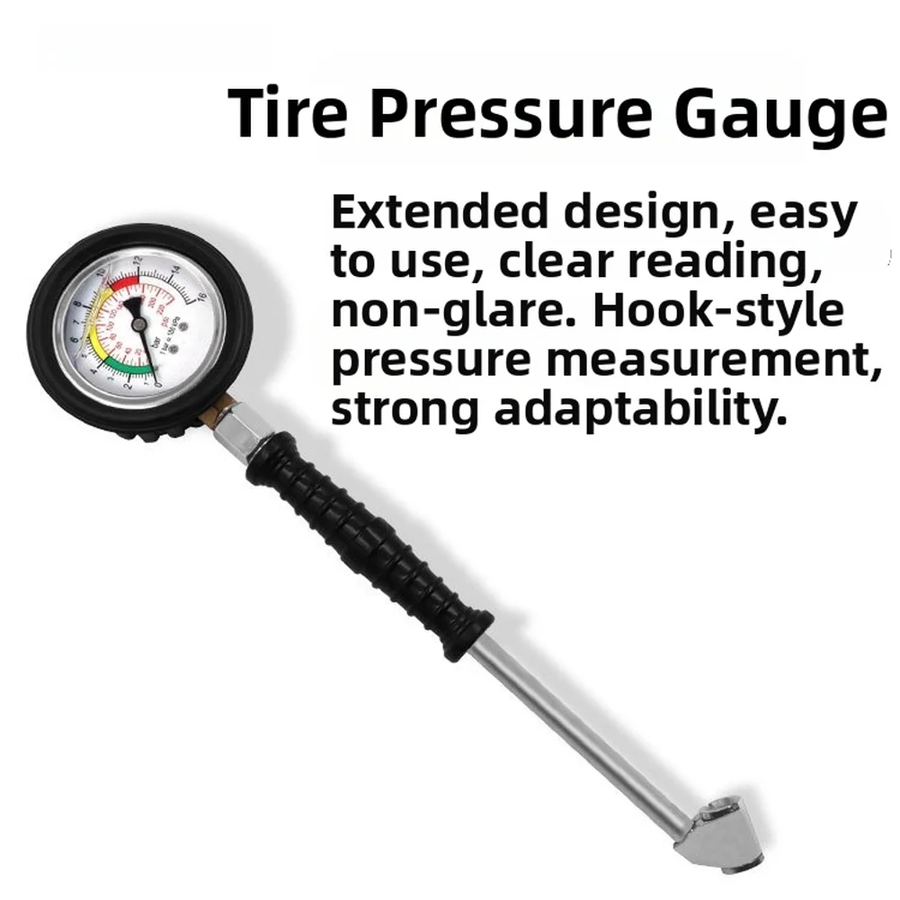 Barb Hook Tire Pressure Gauge High Precision Tire Gauge Pressure Sensor Construction Ergonomic Handle Barb Hook