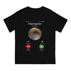 Man TShirt Dank Meme Hamster Staring Front Camera Hampter Calling Individuality T Shirt Graphic Streetwear New Trend