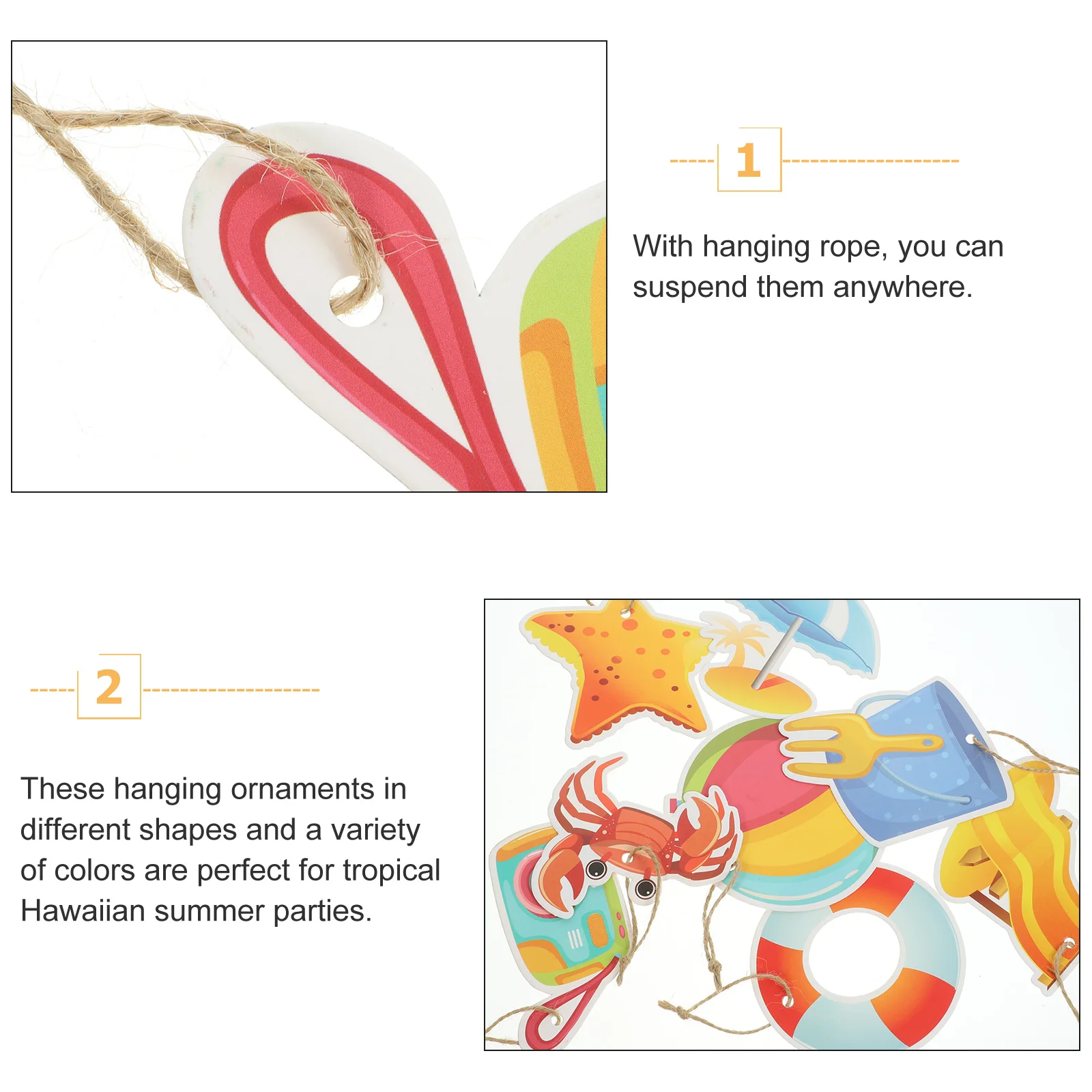 

16 Pcs Hawaii Pendant Hanging Decoration Small Summer Ornaments Hawaiian Party Accessories Decorations Luau Beach Style