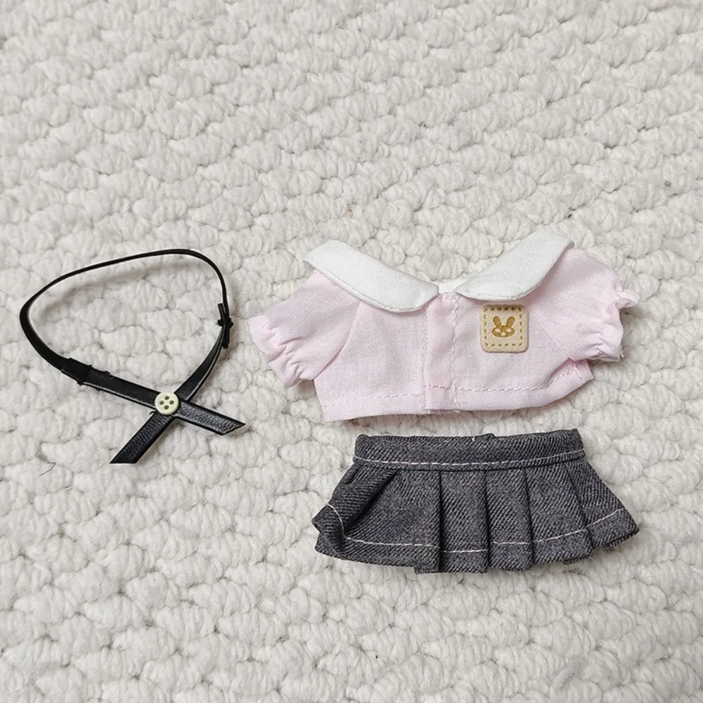 

Kindergarten Uniform 10CM Doll Clothes Dress Up Casual Shirt Doll School Uniform Plush Doll Handmade Cotton Doll Outfit