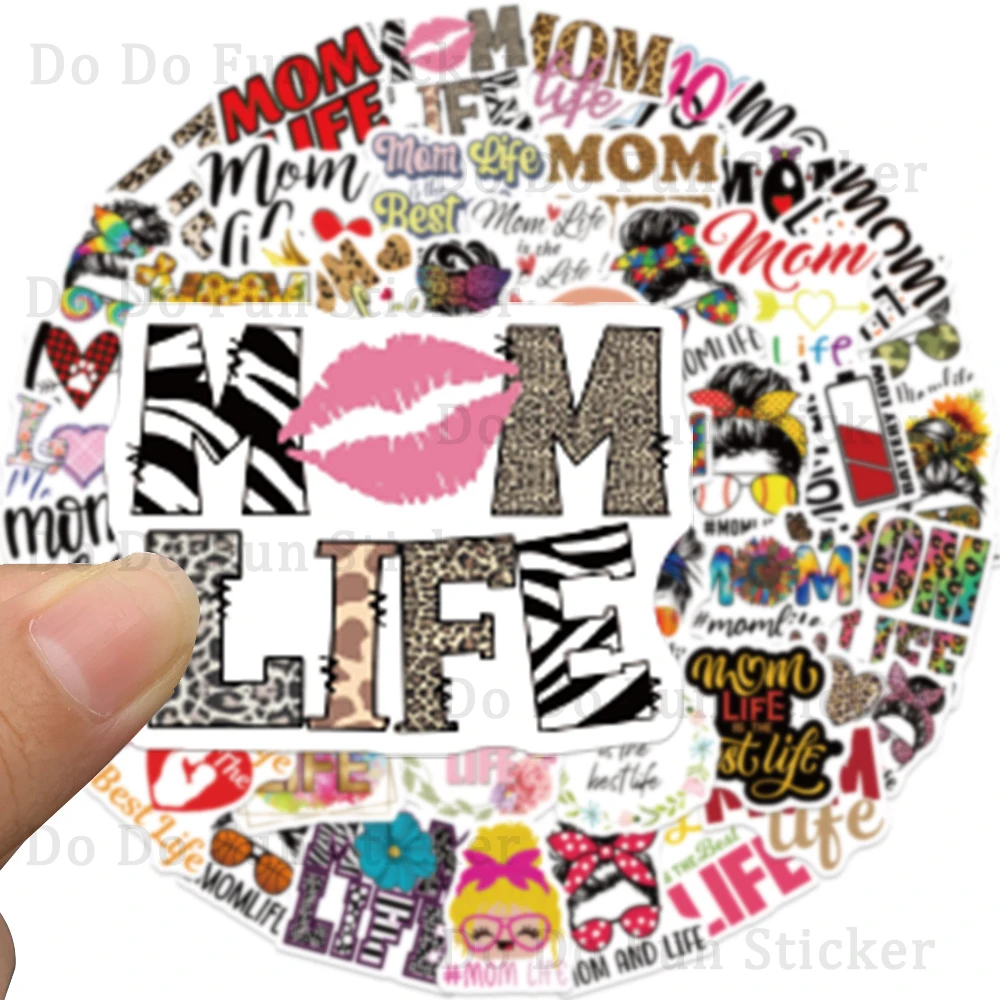 50 STKS Mode en Gepersonaliseerde Moeder Leven Cartoon Creatieve Graffiti Stickers Kleurrijke Kunst Regenboog Stijl Trend DIY Telefoon Case Cup