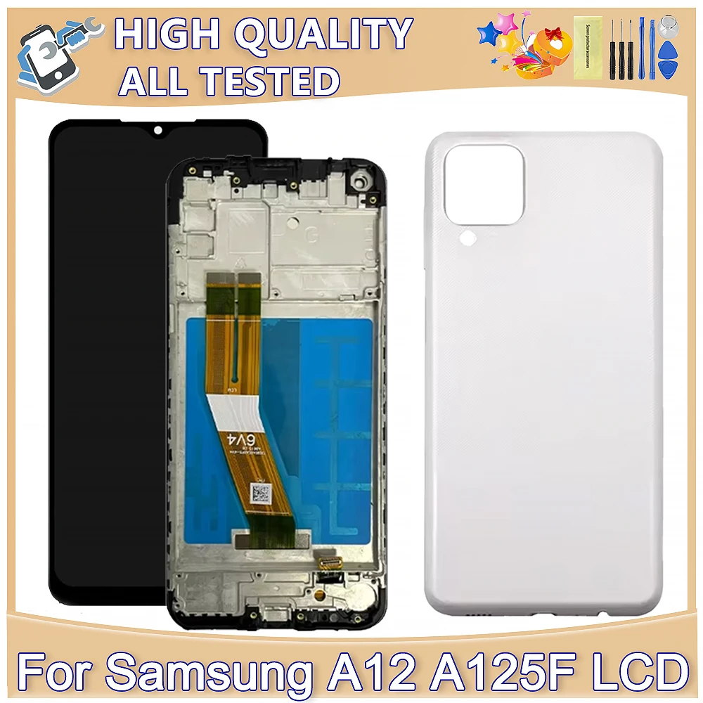 

6.5" Amoled Tested For Samsung Galaxy A12 A125F A127F LCD Display Touch Screen Digitizer For Samsung A12 Screen Replacement