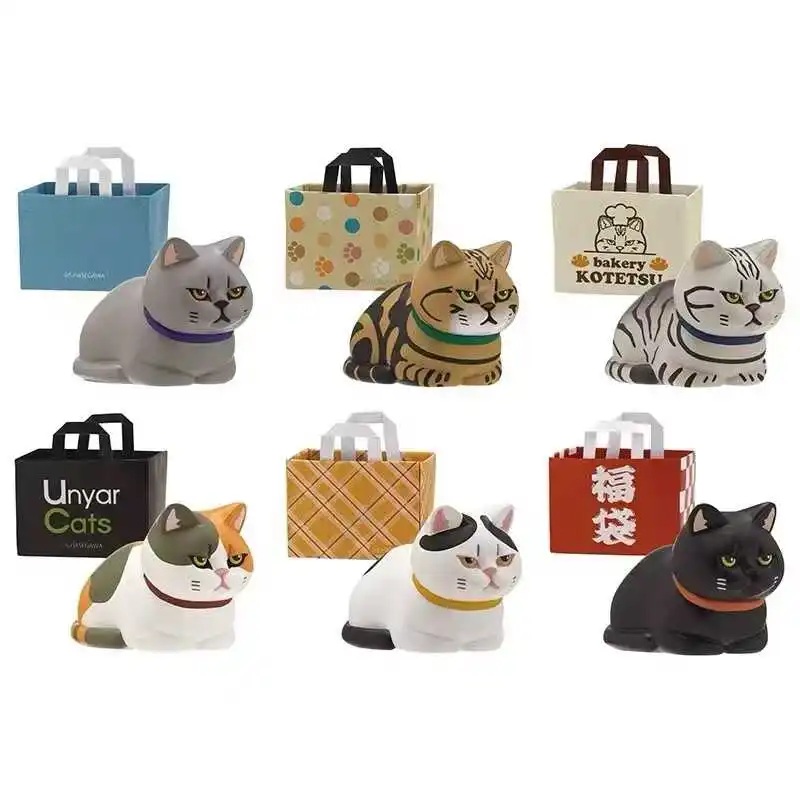 Gacha Scale Model Paper Bag Go Into Hiding Sanhua Cat Orange Cat Tabletop Decoration Action Figure Toys