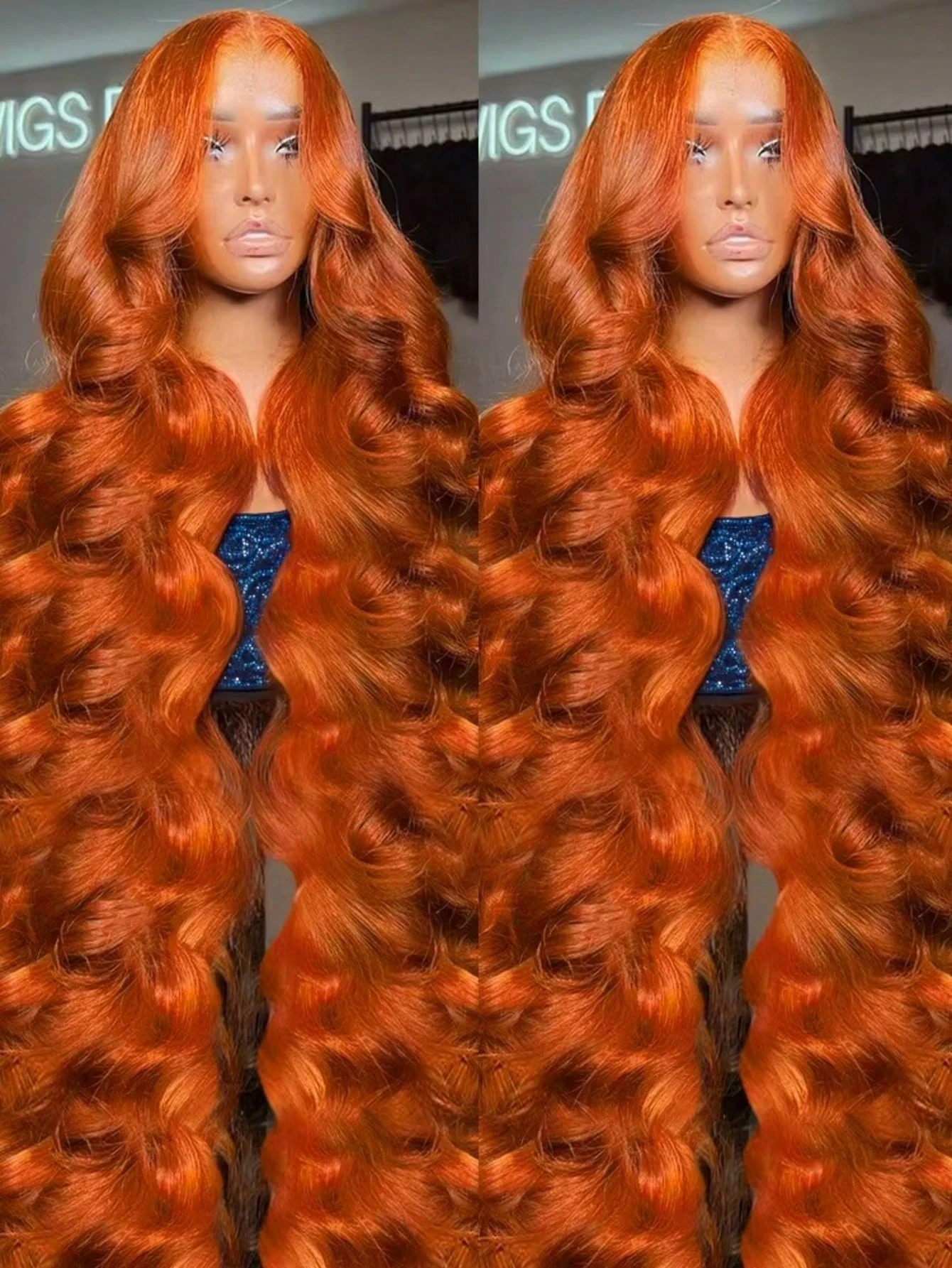 300% ​ الكثافة الجسم موجة 13x6 HD الدانتيل أمامي 100% خصلات الشعر المستعار الإنسان 14 36 بوصة الزنجبيل البرتقالي الدانتيل إغلاق شعر مستعار أمامي للنساء السود