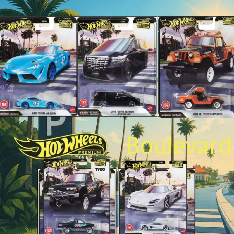 

Модель автомобиля 2026 Hot Wheels GJT68 Boulevard Premium Series Toyota GR Supra Darsun King Cab Toyota Alphard Jeepster Commando