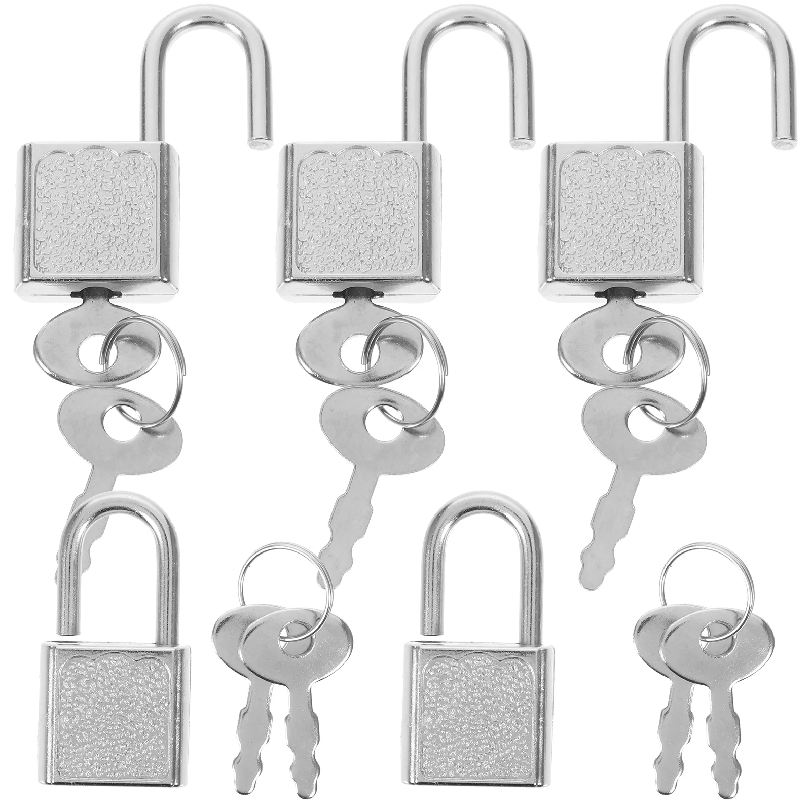 5 Sets Treasure Chest Lock Padlock Reusable Sealing Locks with Keys Box Small Plastic Toys Child