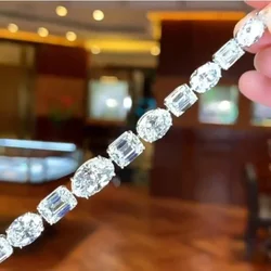 14K White Gold Lab Diamond Bangle Bracelet Engagement Wedding Bracelets For Women Bridal Trendy Party Jewelry Gift