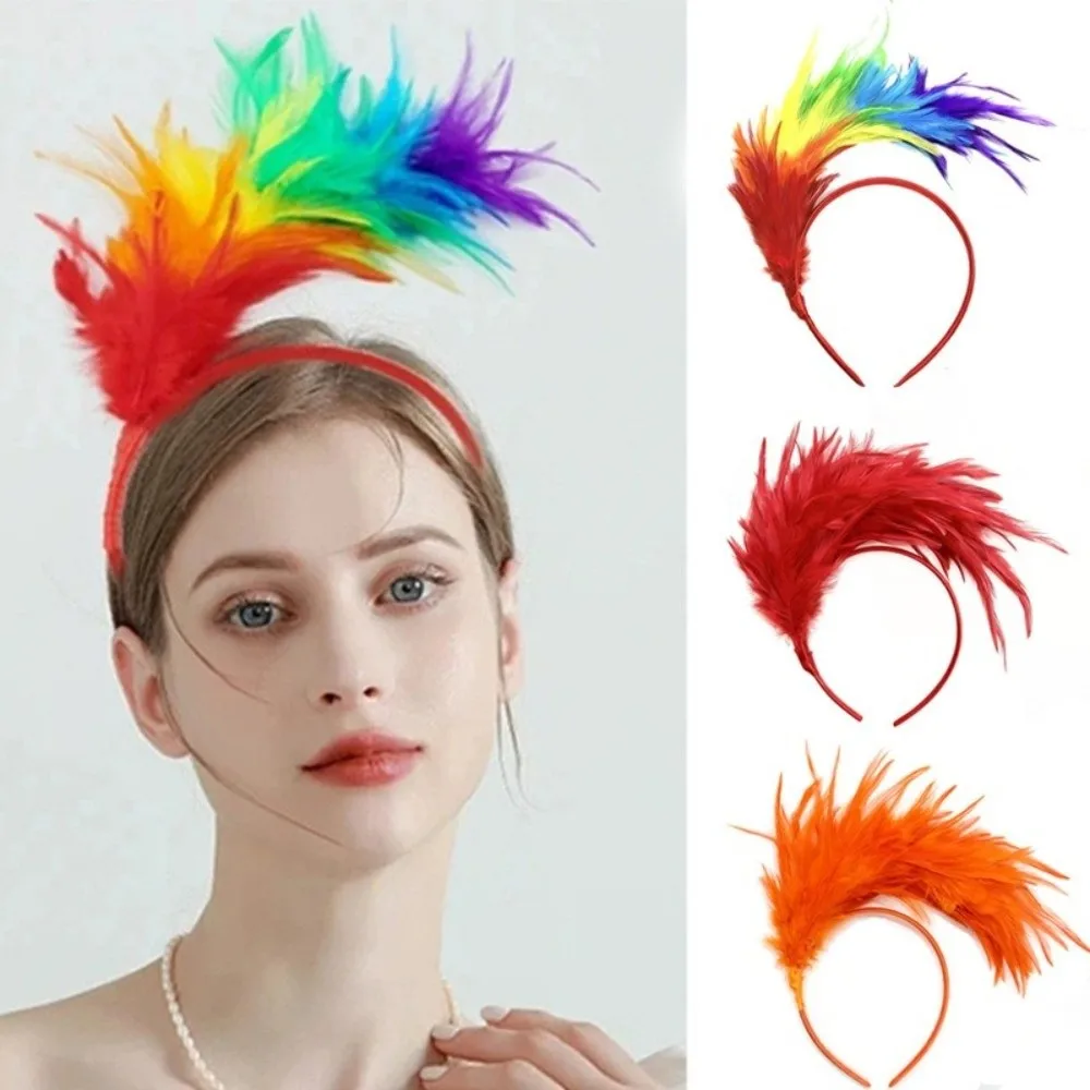 Fashion Carnival Party Feather Hair Hoop Colorful Pretty Headband Lightweight Hair Accessories Festival