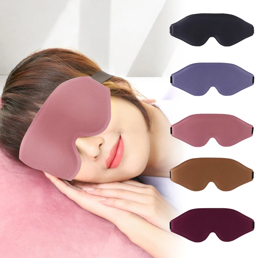 3D Memory Foam Silk Sleep Mask Soft Eye Patches Comfort Three Dimensiona Design Face Sleeping Mask Eyeshade Breathable Women Men