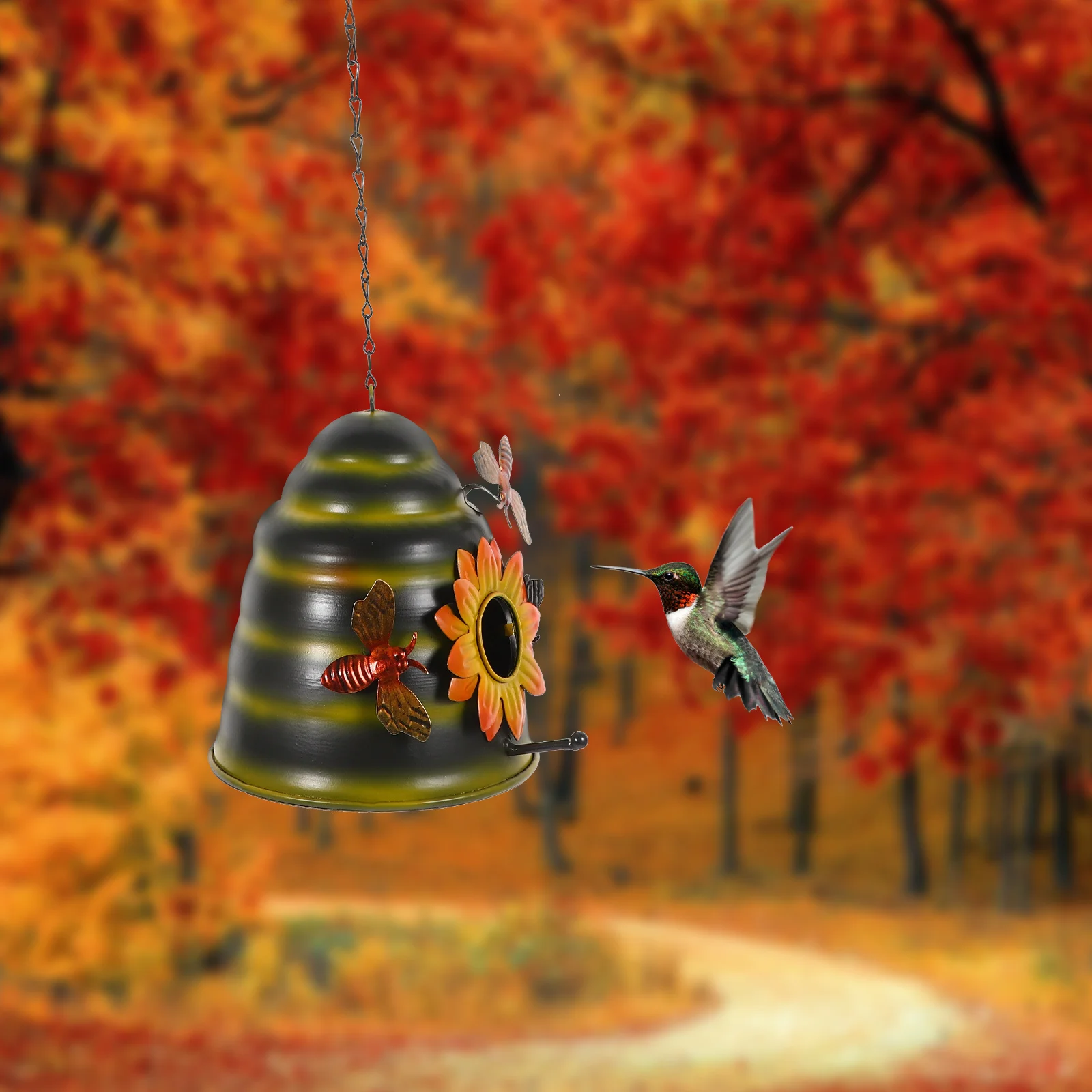 

Bee Themed Bird Nesting Box Durable Hanging Garden Decoration Elegant Design for Parrots and Small Birds Bird Nest