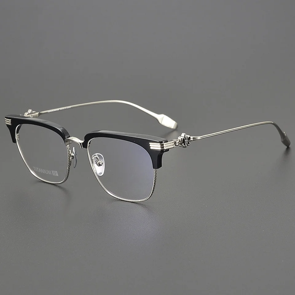 

Оправа для очков для близорукости, мужские и женские полуоправы, модные классические трендовые индивидуальные дизайнерские очки с защитой от синего света по рецепту