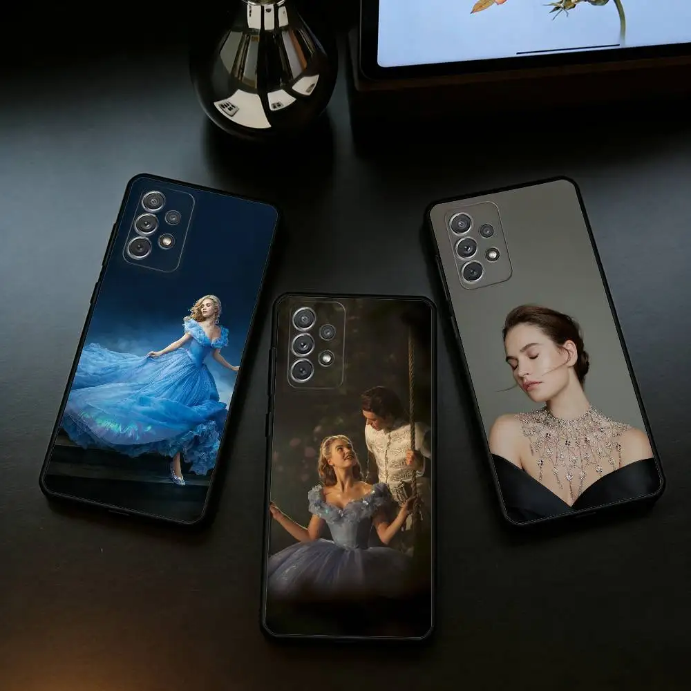 

Beauty L-Lily James Soft Silicone Black Cover Phone Case For Samsung Galaxy A73,A72,A71,A70,A53,A52,A51