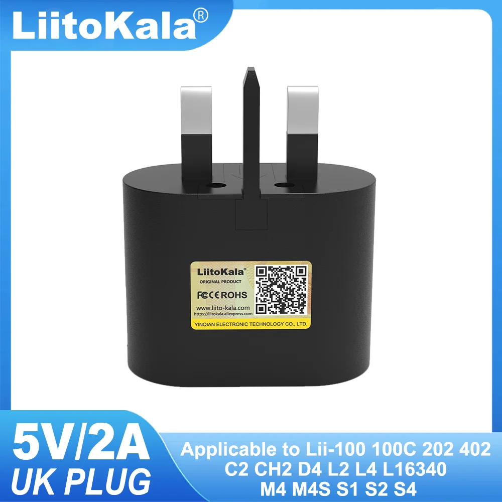 Liitokala 5V 2A 110V-220V USB Charger Mobile Phone Power Adapter Wall Charger Suitable for Lii-M4S Lii-M4 Lii-402 Lii-S2 Lii-202