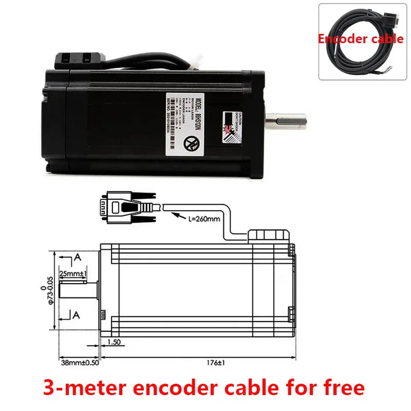 NEMA34 Closed Loop Stepper Motor 12N.m with Hybrid Driver HBS86H+NMRV040 Worm Gear Reducer+250W 48V Power Supply Kit
