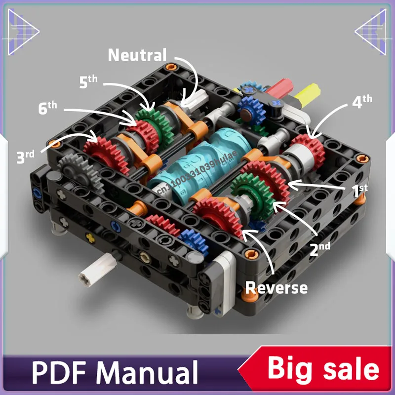 MOC Ultra-compact Sequential Gearbox Building Blocks Technical Bricks DIY Transmission Model Assembly STEM Toys for Kids Adults