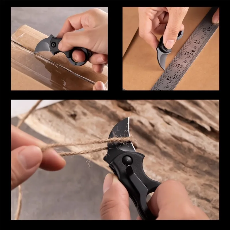 

Мини-изогнутый нож, портативный складной нож, брелок для экспресс-доставки, инструмент для открытия коробки, нож для выживания на открытом воздухе, самообороны