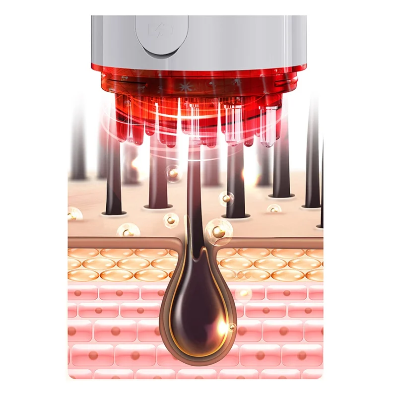 Abgp-massageador elétrico do couro cabeludo e aplicador de óleo do cabelo dispensador de tratamento do couro cabeludo para crescimento do cabelo recarregável b