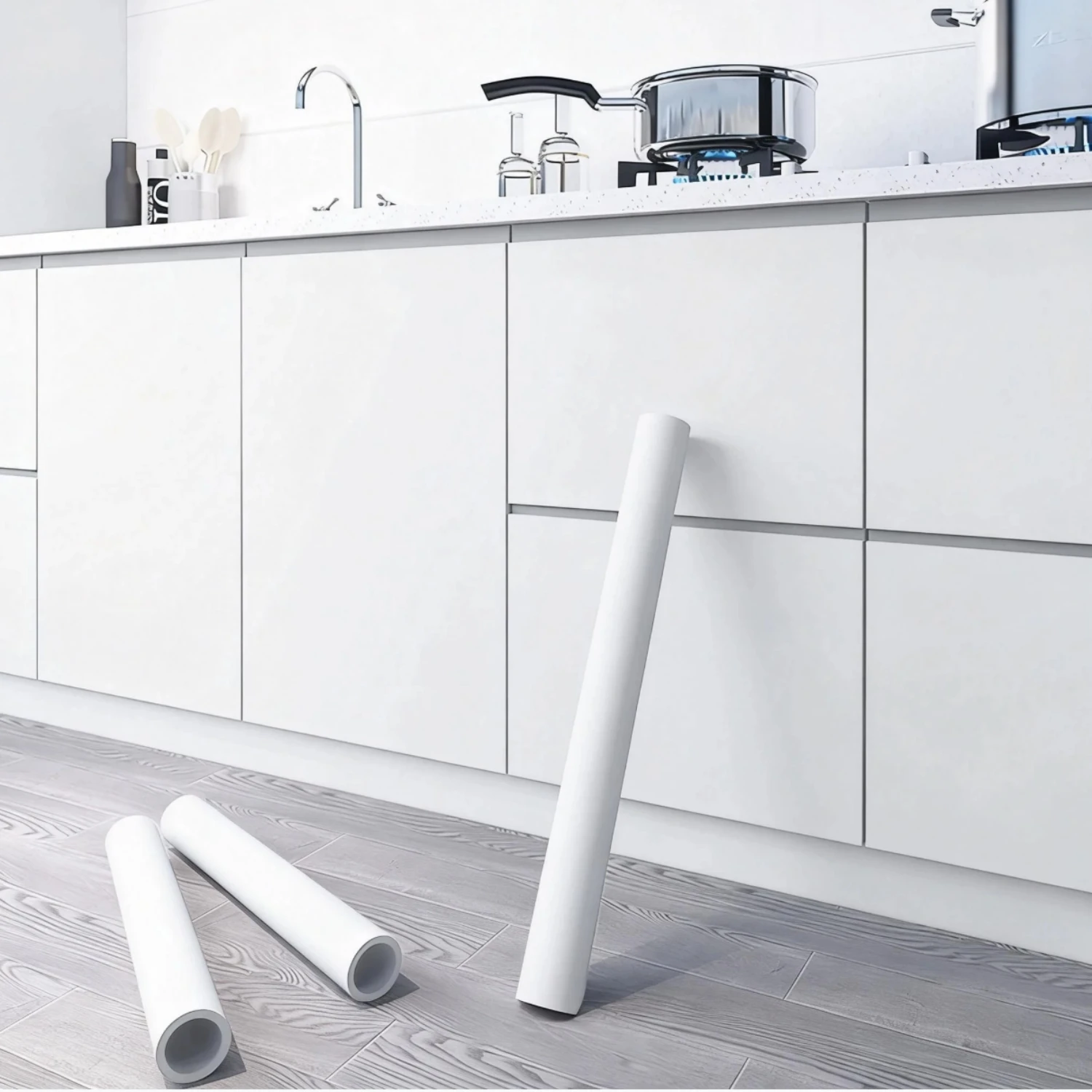 

Самоклеящиеся водонепроницаемые виниловые обои белого матового цвета шириной 55 см для стен, мебели, гостиной, контактная пленка для домашнего декора