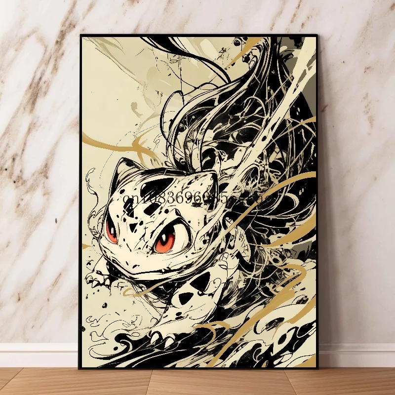 

Pokemon Cartoon Poster Retro Pikachu Gengar Anime Action Figures Canvas Painting Wall Decoration Poster Kids Decorate Gifts
