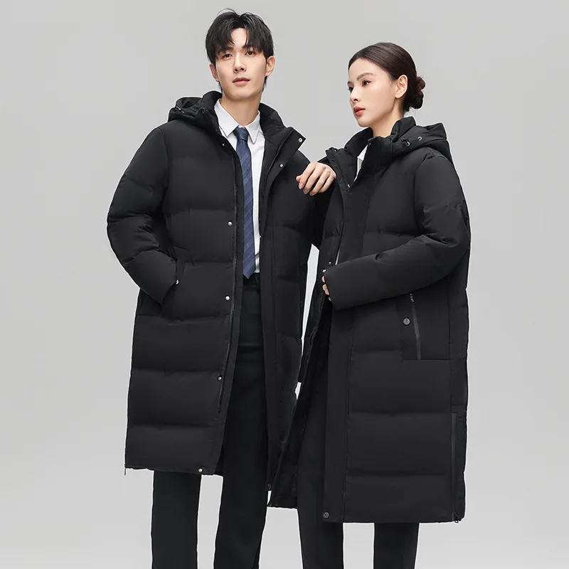 Warme Mode vrouwen Winterjas Mannen Down Jassen Parka Vrouw Witte Ganzendons Jassen Capuchon Hoge Kwaliteit Lange Padding HWY310