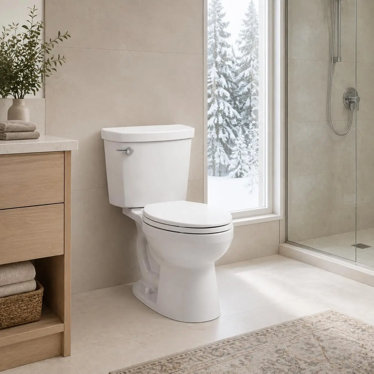 Two-Piece ADA Elongated Toilet, 1.28 GPF, 12-In Rough-In, Customized