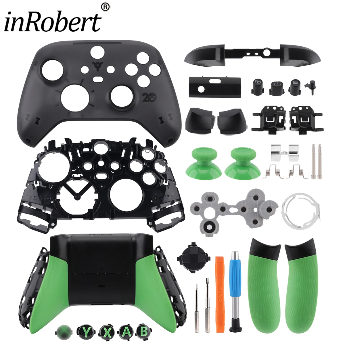 inRobert voor XBox Series X S Core Controller 20e Vervanging Shell LB RB LT RT Bumpers Triggers Dpad ABXY Knoppen Batterij Cover