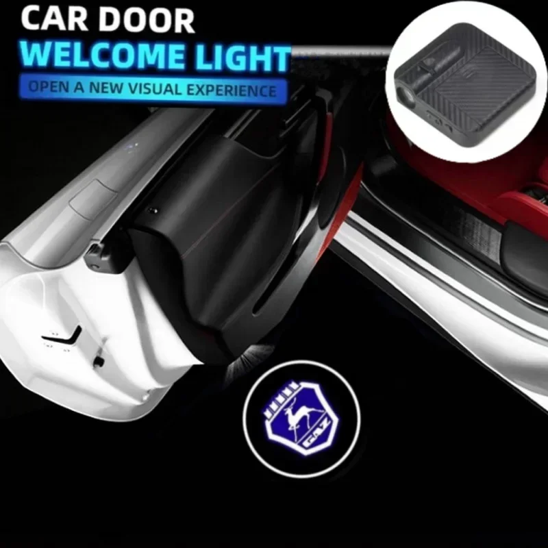 

2/4pcs Led Car Door Welcome Light Wireless Car Styling Laser Projector Logo Ghost Shadow Lamp Customised Logo Support for GAZ