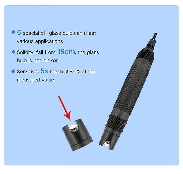 Hydroponics and Aquaculture Water Quality 4 in 1 PH EC ORP Temperature Sensor/Probe Multi-parameter Electrode