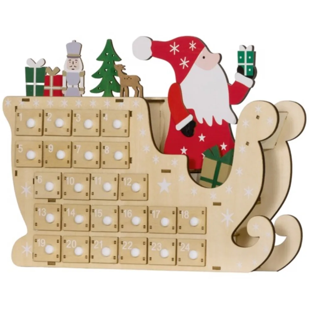 

Santa Claus sleigh shape for added festive glamourThe 24-day countdown drawer is stocked with daily treats and surprises