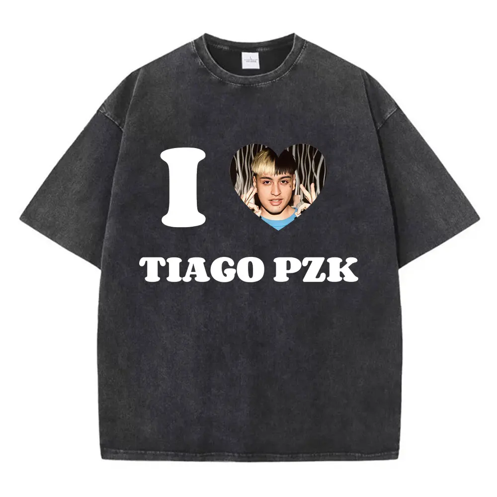 

Vintage Washed I Like Tiago PZK Print T-shirt Men Women Casual Fashion Loose T Shirts High Quality Cotton Short Sleeve T-shirts