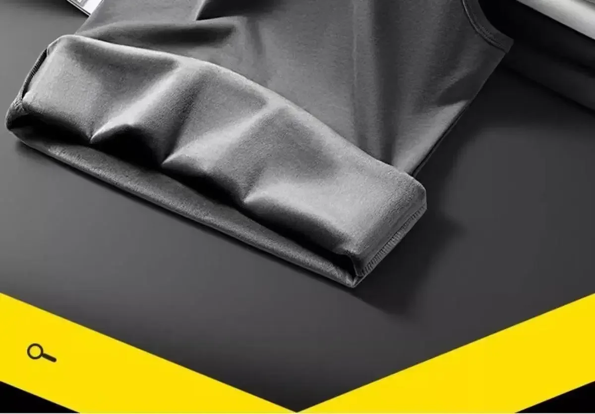 Winter-Thermoweste für Herren in Übergröße, mit Fleece gefüttert, dick, warm, ärmelloses Unterhemd, lässig – Detail 6