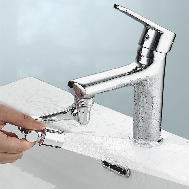 1080° Universal Rotation Extender Faucet Aerator Plastic Tap Splash Filter Kitchen Washbasin Faucets Bubbler Nozzle Robotic Arm