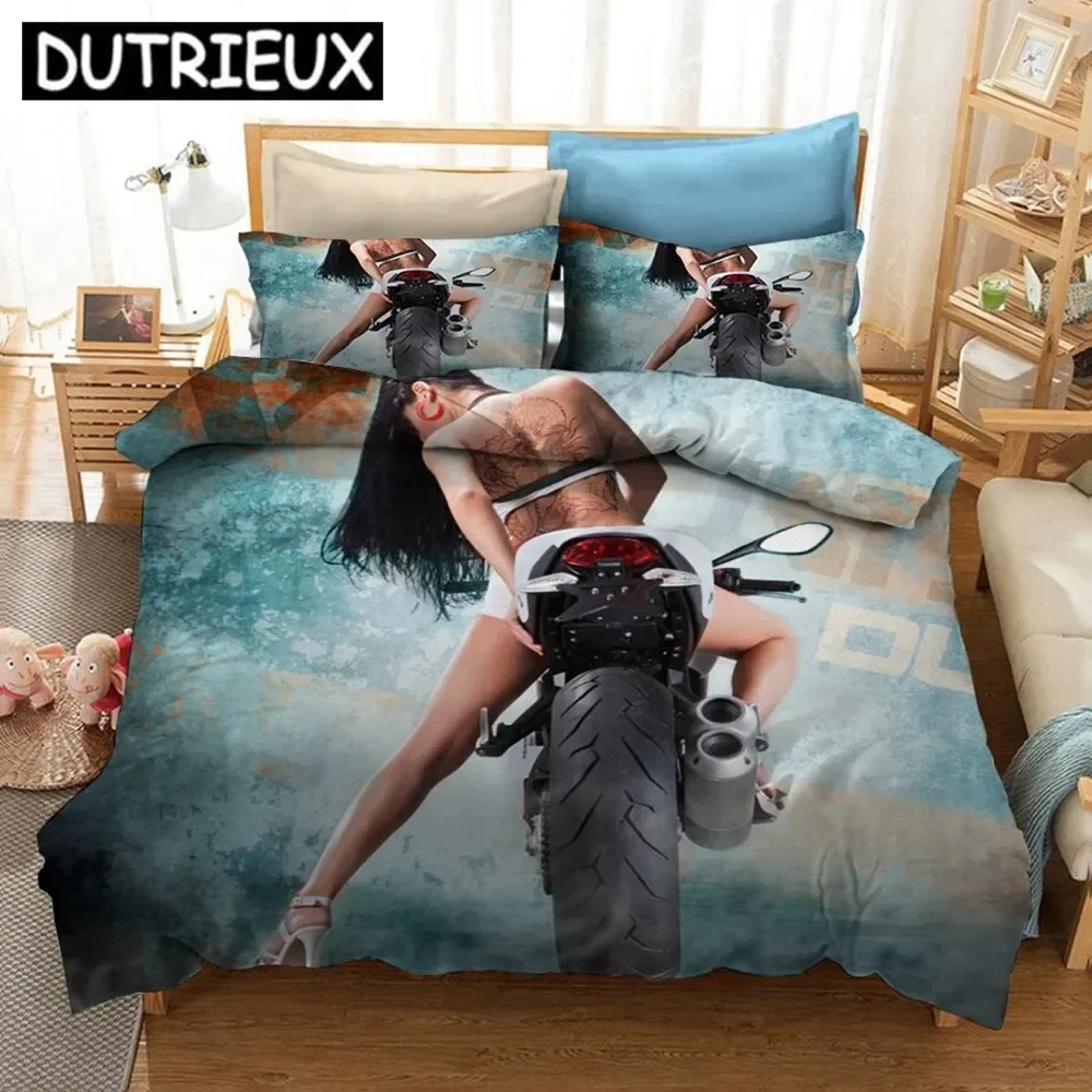 

Motorcycle 3D Printed Bedding Set Duvet Covers Pillowcases Comforter Bedding Set Bedclothes Bed Linen