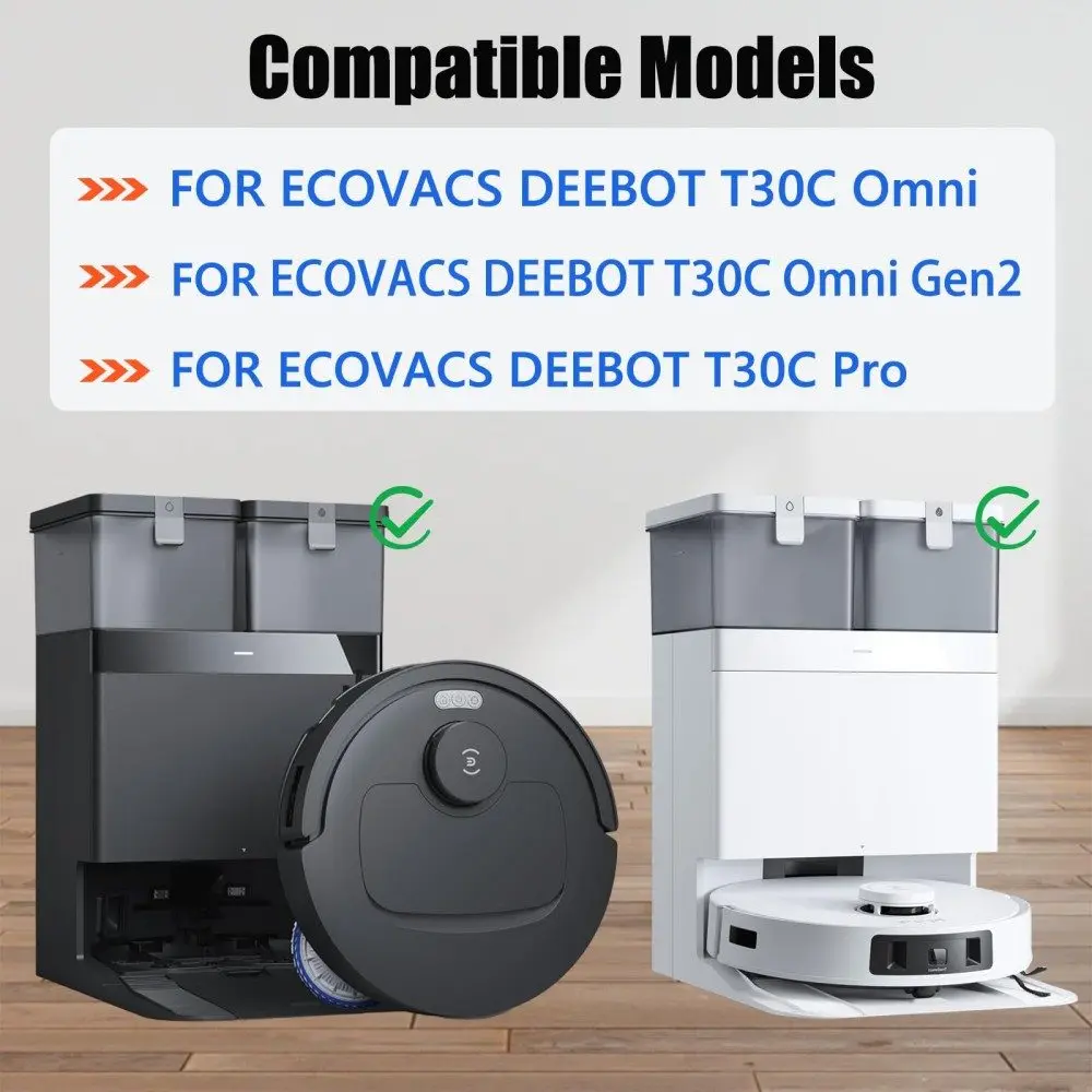 Replacement Parts for Ecovacs Deebot T30C Omni /T30C Pro Omni Vacuum Cleaner Main/Side Brush Filter Mop Pad Dust Bag Accessories