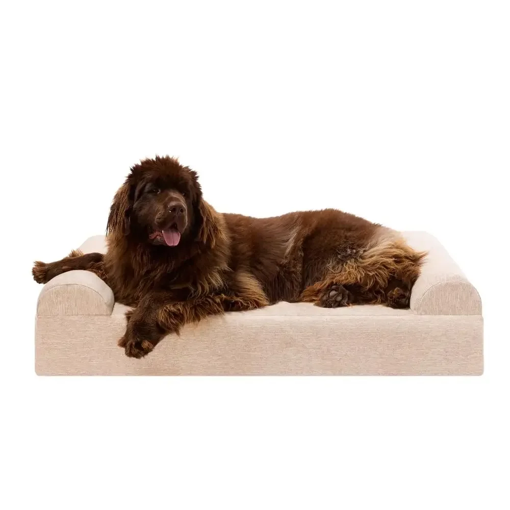 

Beds XL Orthopedic Dog Sofa Bed 7 Foam, 3Sided Bolster 75120 lbs Joint Pain amp Arthritis Relief Washable 52x36x7 Driftwood Lin