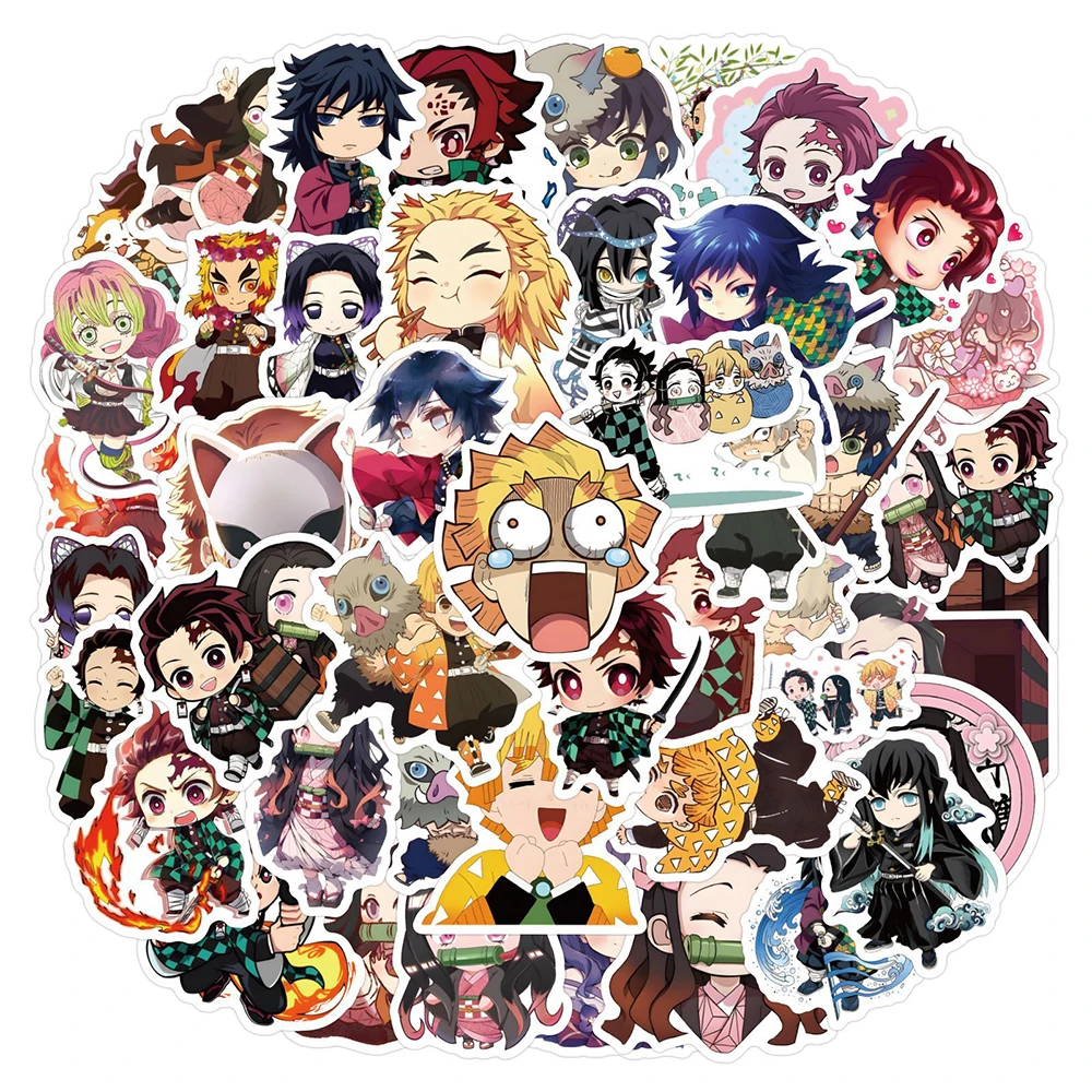 10/30/50pcs Q-version Demon Slayer Anime Stickers Cute Kamado Tanjiro Cartoon Decals DIY Notebook Guitar Kawaii Graffiti Sticker