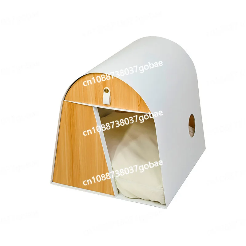 

Wrought iron pet nest, solid wood cat villa